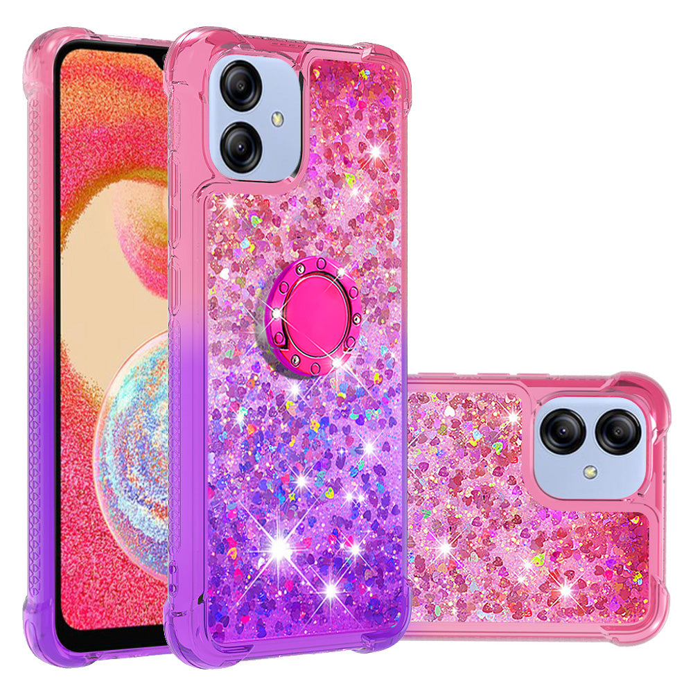 For Samsung Galaxy A04e 4G F04 4G M04 4G YB Quicksand Series-8 Protective Soft TPU Phone Case Gradient Quicksand Ring Kickstand Drop-proof Back Cover For Samsung Galaxy A04e 4G F04 4G M04 4G YB Quicksand Series-8 Protective Soft TPU Phone Case Gradient Quicksand Ring Kickstand Drop-proof Back Cover